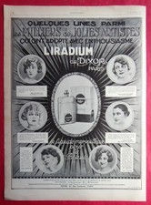 Publicité presse: Beauté Artistes L'IRADIUM de DIXOR Paris - Piano PIANOLA  1927