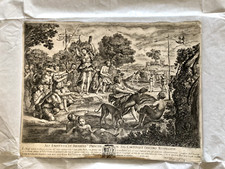 Rare eau forte Caccia di Diana après Domenichino Villa Borghese 