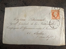 timbre 40 c n°16 oblitéré sur devant d'enveloppe