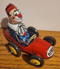fonctionne jouet  tole joustra voiture bimbo mécanique ref 1007 clown