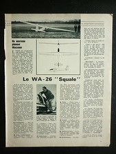 ARTICLE DE PRESSE 1 PAGE WASSMER AVIATION ISSOIRE PLANEUR WA-26 SQUALE