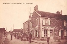 CPA 91 FONTENAY LE VICOMTE / RUE PRINCIPALE / CAFE / BILLARD / cliché rare