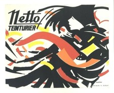 AFFICHE ANCIENNE NETTO TEINTURIER PRESSING peintre Daniel SCHINTONE TOULOUSE 31