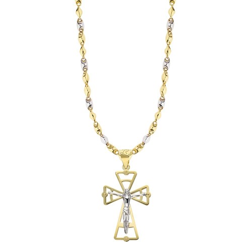 Collier jaune et - or, blanc
