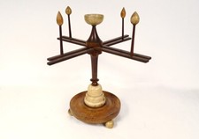 Dévidoir à laine ancien bois albâtre écheveaudoir XIXème siècle