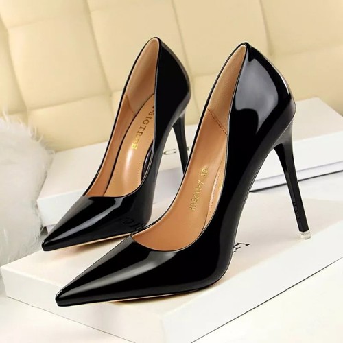 Escarpins noirs brillants - brillants, avec