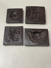 ANCIEN 4 MOULE EN CIRE SPRINGERLE BISCUIT ORIGINE ALLEMAGNE SUISSE ALSACE 18eme