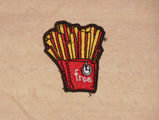 Patch brodé Écusson à coudre FREE « Frites » réparation vêtement, customisation