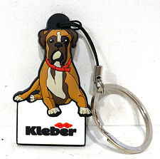 Ancien Porte clés Publicitaire Pneus Kleber logo chien Boxer