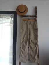 38 40 PANTALON ET BERMUDA BEIGE CARGO + POCHES BAGGY FERMETURE ECLAIR REMONTER P