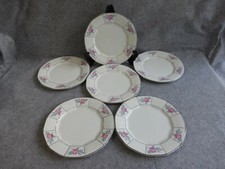 6 assiettes plates faïencerie d'onnaing,service style art déco