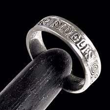 Kelt Ancienne bague argent massif Devise Semper Fidélise décor de triskel  T 48