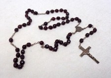 Superbe chapelet ancien en perles de verre - 35 ctms