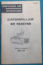 CAT Caterpillar D9-D Tracteur Dozer Lubrification & Maintenance Manuel Livre S/N