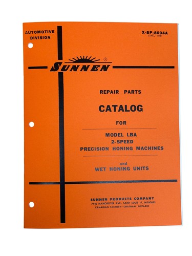 Sunnen model lba lbn honing - sunnen,