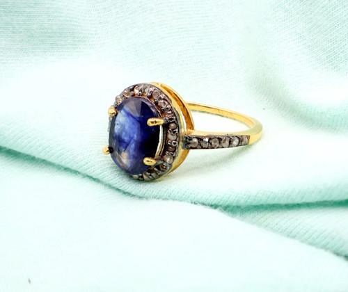 Bague saphir bleu diamant - bague, &