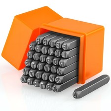 36 Pièces Chiffre et Lettre à Frapper, 6mm Jeu de Frappe Durable, Métaux Lett...