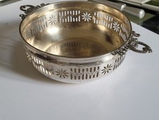 Ancienne Coupe à fruits métal argenté dentelle - poinçon - vintage style L XVI