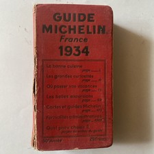 GUIDE MICHELIN 1934 GUIDE ROUGE À Restaurer