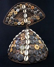 Art Africain Tribal - Chapeau Traditionnel de Femme de Chef Lega - 24 Cms ++++++