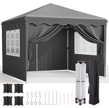 Tente pliante 3x3m étanche avec parois, fenêtres, sac & accessoires