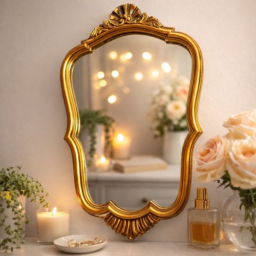 Ancien miroir baroque doré - ancien,