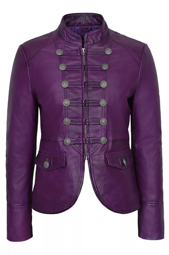 Veste cuir violet pour - en,