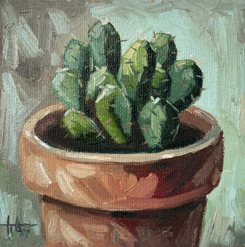 Peinture originale cactus dans - cactus,