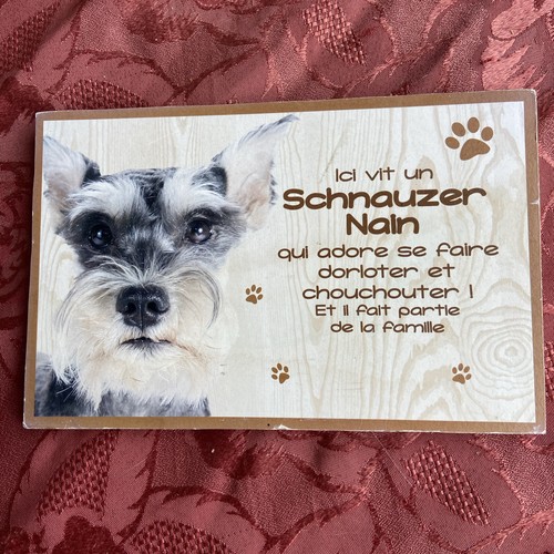 Plaque bois schnauzer - nain, 13