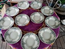 11 Assiette Creuse Terre Fer Choisy Le Roi HB Cie Modèl Louis XV Fleur Vert 24cm