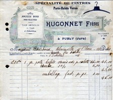 PUBLY (39) USINE de JOUETS en bois & de PORTE-HABITS "HUGONNET Freres" en 1925