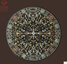 Unique Rond Marbre Incrustation Table Top - 60 " Design Contemporain