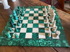 jeu d'echec en malachite et