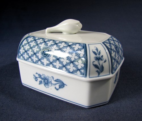 Beurrier china blue porcelaine - beurrier,