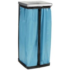 Porte-sac poubelle argent en plastique robuste capacité allant jusqu'? 120 L.