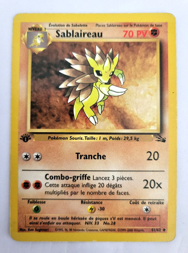 Carte pokemon sablaireau - carte,
