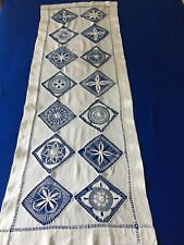 Ancienne magnifique nappe d'autel en lin /chemin table/ fuseau main (G2)