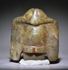 1.8"Chine montagne rouge culture jade Sculpture Oiseau comme amulette pendentif