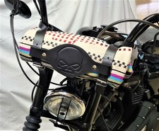 Porte support couverture en Cuir  Noir SKULL + Couverture style Mexicaine