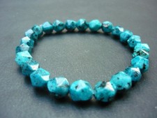 Bracelet de perles jaspe Turquoise à facettes en pierre Naturelle, Sur mesure