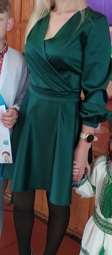 Robe femme verte - , satin