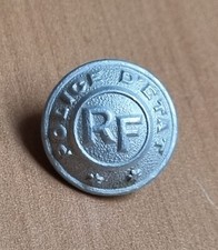 Police CRS : Petit bouton d'uniforme pour officiers avant 1966