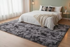 LUXURY Soft Shaggy Rug Grey Fluffy 120x200cm (4x6.5ft) 