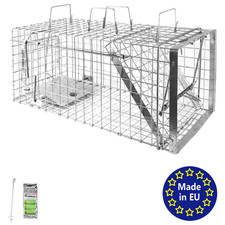 Piège à Animaux Humaine Animal Vivant Cage 80x34x34 cm Chat Renard Petigi