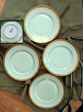 ASSIETTES LIMOGES JAMMET SEIGNOLLES- 4 RARES ASSIETTES DESSERT Modèle BOLOGNE