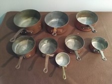Série de 8 casseroles cuivre
