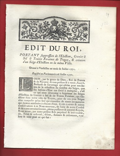 1771 edit roi - 1771, troyes