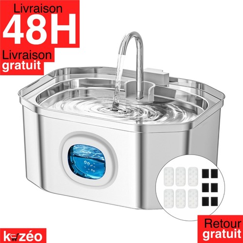 Fontaine eau chat inox - chat,