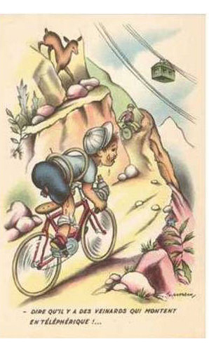 Cpa humour cyclisme par - humour,
