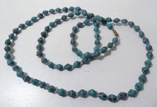 Collier sautoir vintage Bohème 115 cm – perles en pâte de verre turquoise